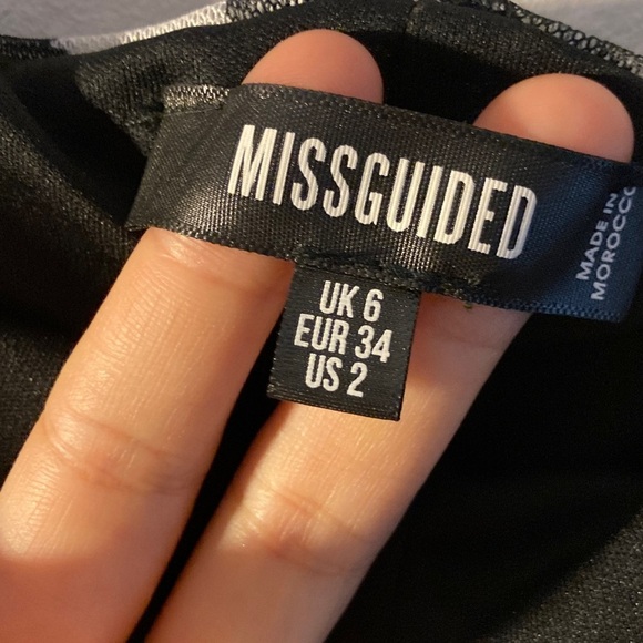 Missguided sheer dalmation print Black and White Patterned Bodysuit longsleeve - Picture 5 of 6